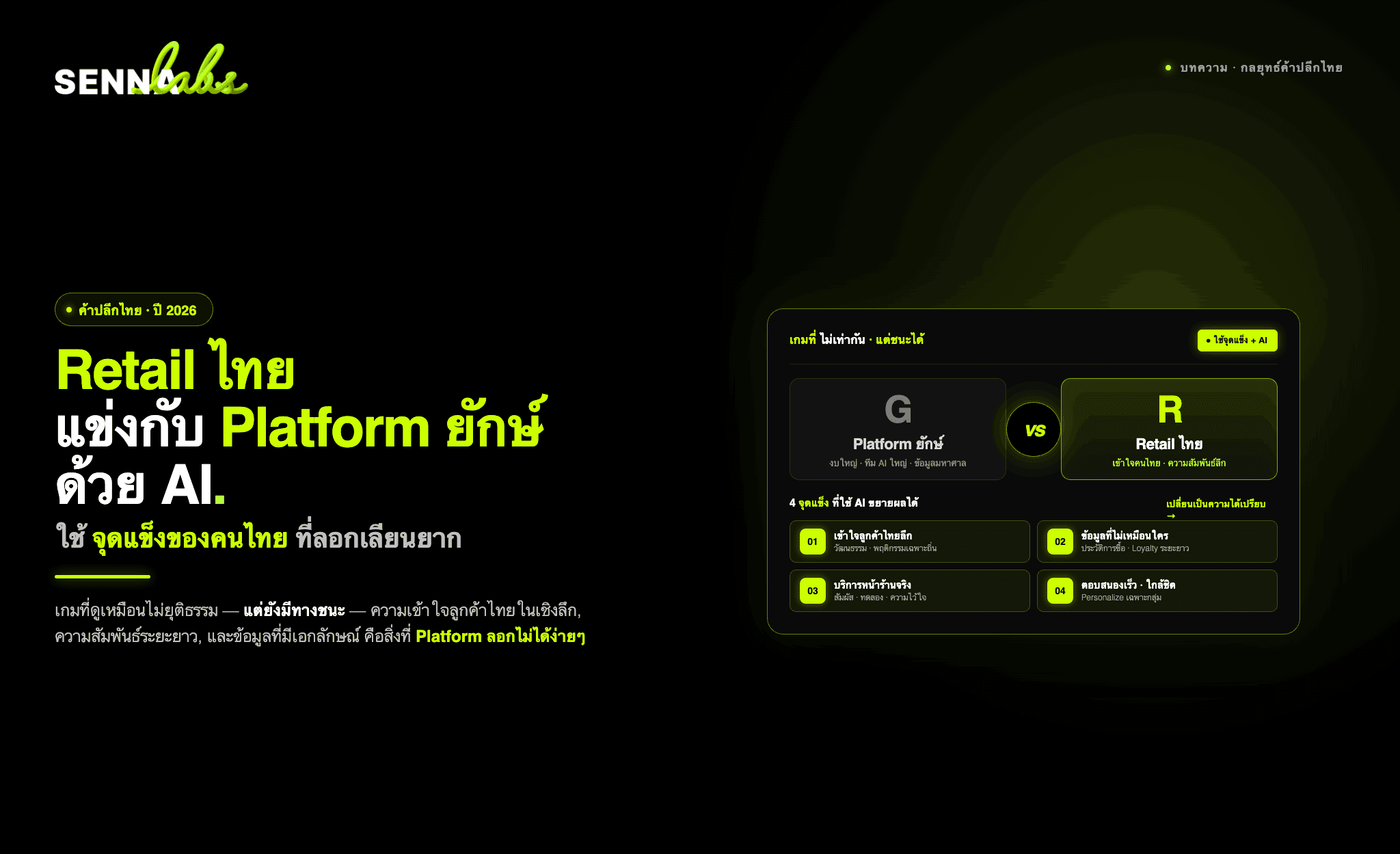ธุรกิจ Retail ไทยแข่งกับ Platform ยักษ์ใหญ่ด้วย AI ได้อย่างไร